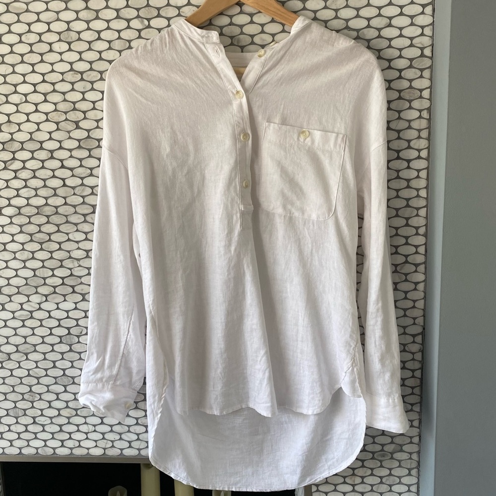 NWOT Madewell White Linen Blend Shirt